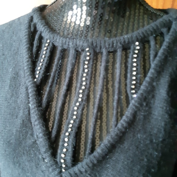 Vintage Ms. Sheryl Black Cut Out Neckline Size S - Picture 2 of 8